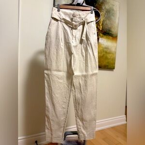 MNG US2/4 (13”) 100% Linen BELTED tapered Pants
